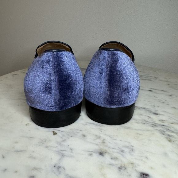Jack Rogers Sz 10 Blue velvet smoking loafers labrabor retriever dog shoes - Picture 6 of 8